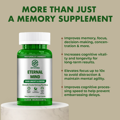 SYVYRO ETERNAL MIND® BRAIN HEALTH SUPPLEMENT FOR LONGEVITY AND COGNITION