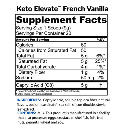 Keto Elevate French Vanilla Supplement Facts||aria-describedby="text-alternative-keto-vanilla-suppfacts"