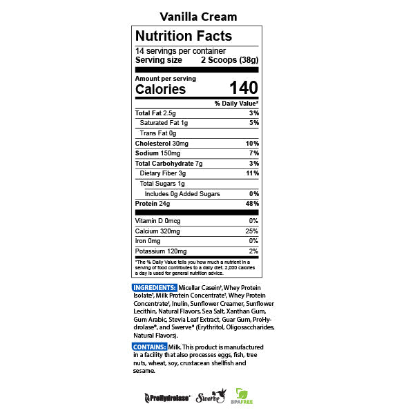 BioTRUST Low Carb Vanilla Cream Nutrition Facts